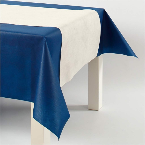 Tischläufer aus Stoff-Imitat, B 35 cm, 70 g, Creme, 10 m/ 1 Rolle – Bild 2