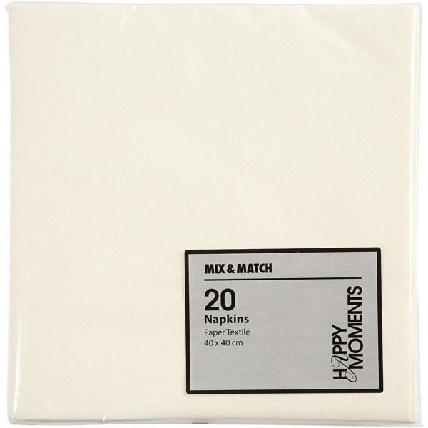 Servietten, Größe 40x40 cm, 60 g, Naturweiß, 20 Stk/ 1 Pck – Bild 3