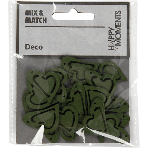 Asymmetrisches Herz, Größe 25x22 mm, Dicke 1,7 mm, Dunkelgrün, 20 Stk/ 1 Pck – Bild 2
