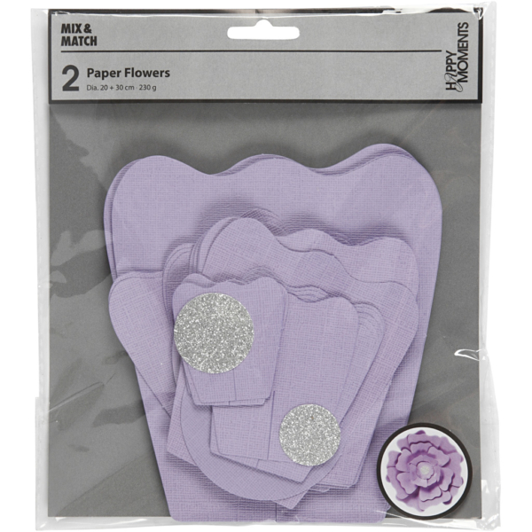 Papierblumen, D 15+25 cm, 230 g, Flieder, 2 Stk/ 1 Pck – Bild 3