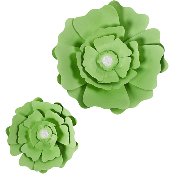 Papierblumen, D 15+25 cm, 230 g, Grün, 2 Stk/ 1 Pck – Bild 2