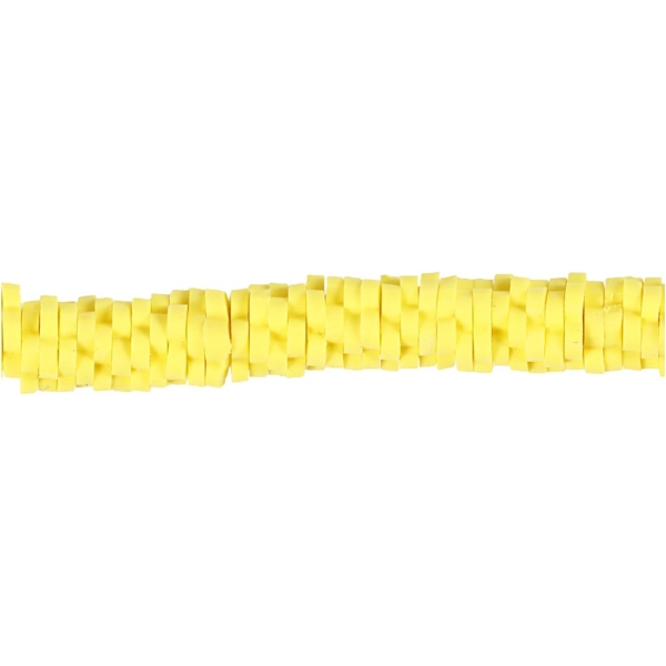 Tonperlen, D 5-6 mm, Lochgröße 2 mm, Gelb, 145 Stk/ 1 Pck