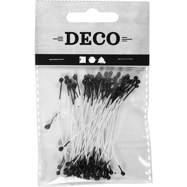 Blütenstaubblätter, L 6,4 cm, D 2 mm, Schwarz, 100 Stk/ 1 Pck – Bild 2