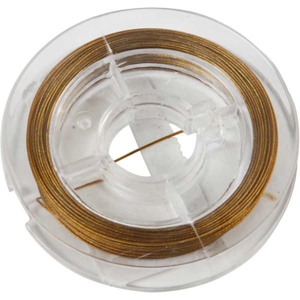 Schmuckdraht, Dicke 0,38 mm, Gold, 10 m/ 1 Rolle