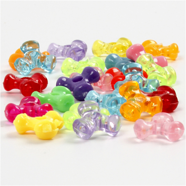 Kunststoffperlen-Mix, D 10 mm, Lochgröße 2 mm, 125 ml/ 1 Pck, 65 g – Bild 2
