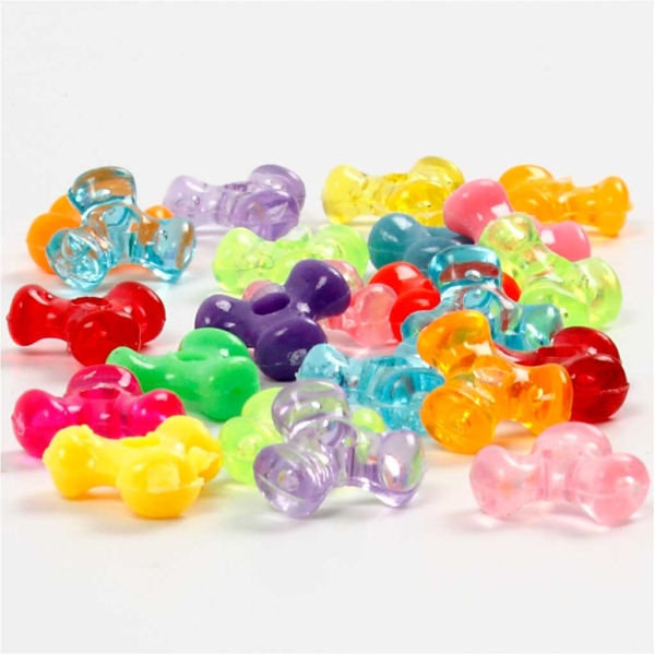Kunststoffperlen-Mix, D 10 mm, Lochgröße 2 mm, Sortierte Farben, 700 ml/ 1 Dose, 385 g – Bild 2
