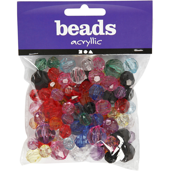 Facettenperlen-Mix, Größe 10-12-16 mm, Lochgröße 1-2,5 mm, 125 ml/ 1 Pck, 75 g – Bild 2