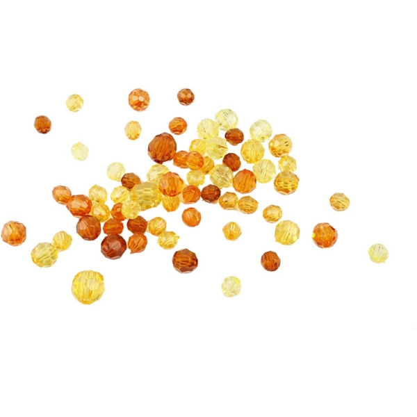 Facettenperlen-Mix, Größe 4-12 mm, Lochgröße 1-2,5 mm, Gelb (32227), 250 g/ 1 Pck – Bild 3