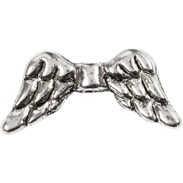 Flügel, B 20 mm, Lochgröße 1 mm, Antiksilber, 16 Stk/ 1 Pck