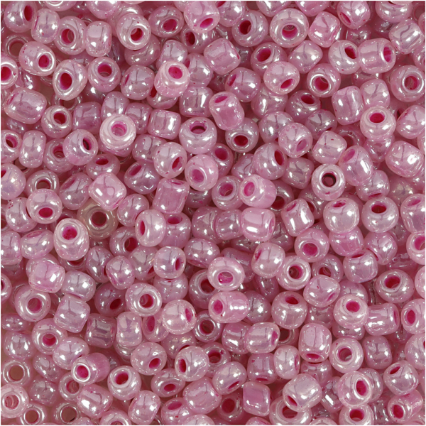 Rocailleperlen, D 3 mm, Größe 8/0 , Lochgröße 0,6-1,0 mm, Pink, 25 g/ 1 Pck