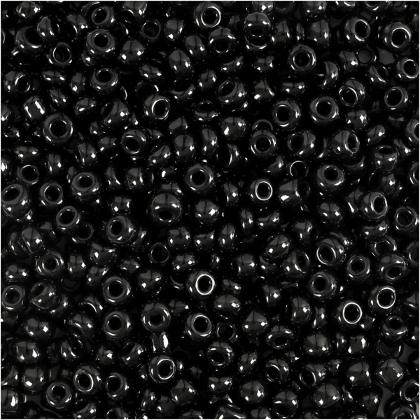 Rocailleperlen, D 3 mm, Größe 8/0 , Lochgröße 0,6-1,0 mm, Schwarz, 500 g/ 1 Pck