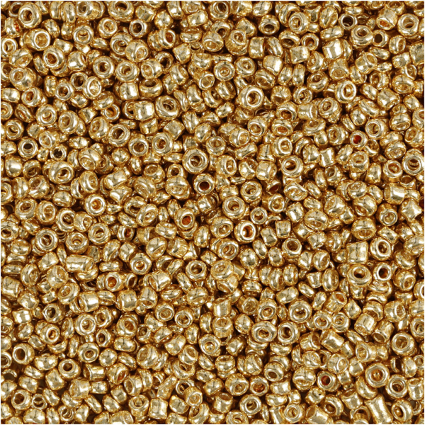 Rocailleperlen, D 1,7 mm, Größe 15/0 , Lochgröße 0,5-0,8 mm, Messing, 25 g/ 1 Pck