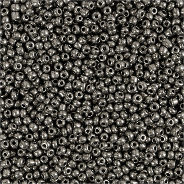 Rocailleperlen, D 1,7 mm, Größe 15/0 , Lochgröße 0,5-0,8 mm, Grau Metall, 25 g/ 1 Pck