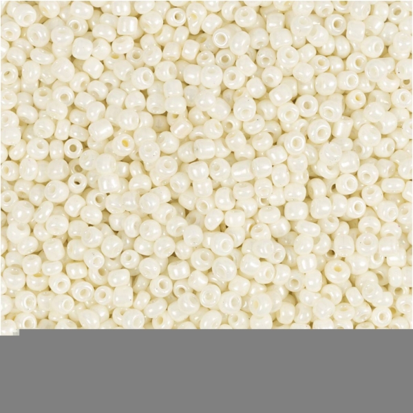 Rocailleperlen, D 1,7 mm, Größe 15/0 , Lochgröße 0,5-0,8 mm, Perlmutt, 25 g/ 1 Pck – Bild 2