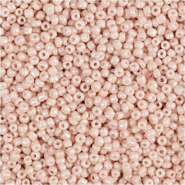 Rocailleperlen, D 1,7 mm, Größe 15/0 , Lochgröße 0,5-0,8 mm, Staubrosé, 25 g/ 1 Pck