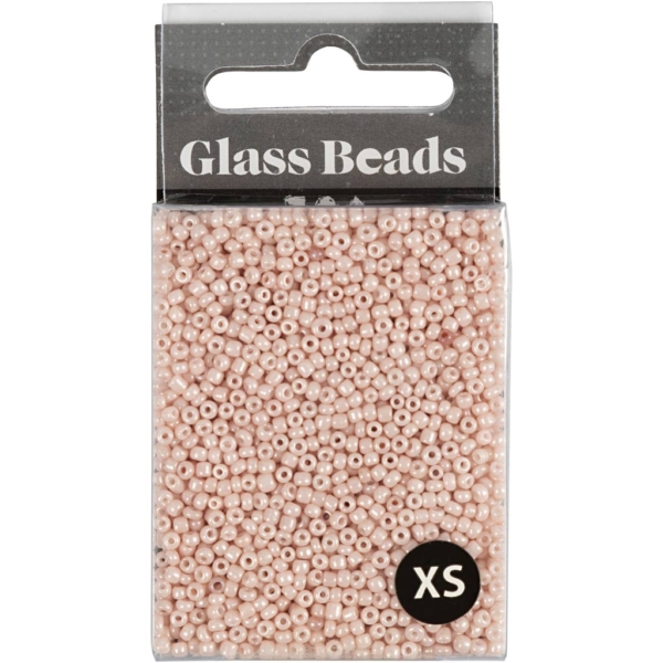 Rocailleperlen, D 1,7 mm, Größe 15/0 , Lochgröße 0,5-0,8 mm, Staubrosé, 25 g/ 1 Pck – Bild 2