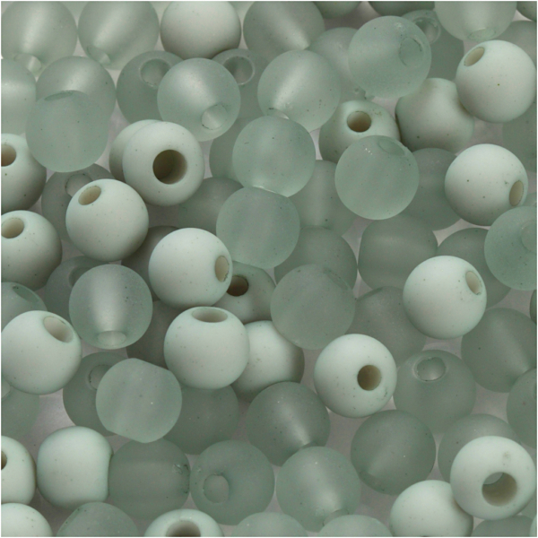 Kunststoffperlen, D 6 mm, Lochgröße 2 mm, Hellgrün, 40 g/ 1 Pck – Bild 3