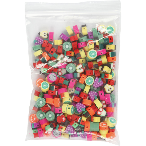 Figurperlen, Frucht, D 10 mm, Lochgröße 1,5 mm, 200 sort./ 1 Pck – Bild 3
