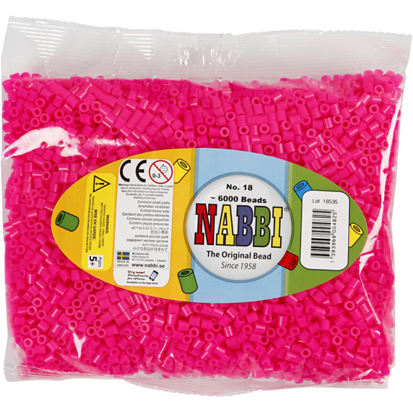 Bügelperlen, Größe 5x5 mm, Lochgröße 2,5 mm, medium, Pink (32258), 6000 Stk/ 1 Pck – Bild 2