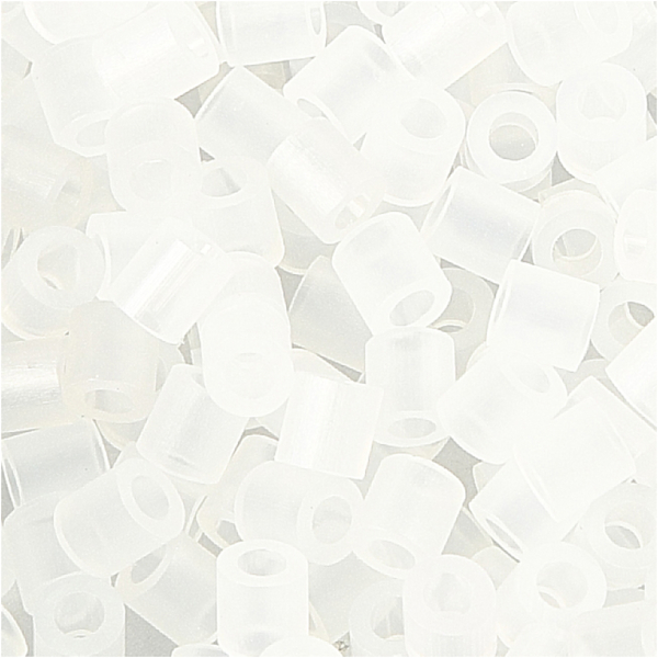 Bügelperlen, Größe 5x5 mm, Lochgröße 2,5 mm, medium, Transparent Weiß (32264), 1100 Stk/ 1 Pck – Bild 3