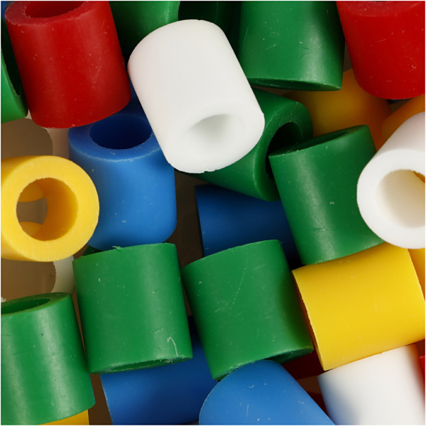 Bügelperlen, Größe 10x10 mm, Lochgröße 5,5 mm, JUMBO, Standard-Farben, 550 sort./ 1 Pck