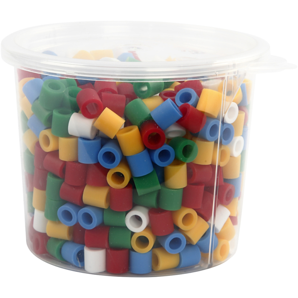 Bügelperlen, Größe 10x10 mm, Lochgröße 5,5 mm, JUMBO, Standard-Farben, 550 sort./ 1 Pck – Bild 3