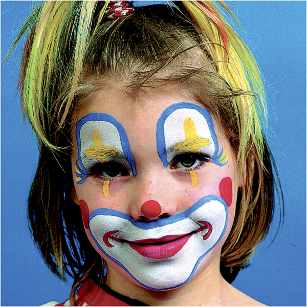 Eulenspiegel Gesichtsschminke - Motivset, Clown, Sortierte Farben, 1 Set – Bild 3