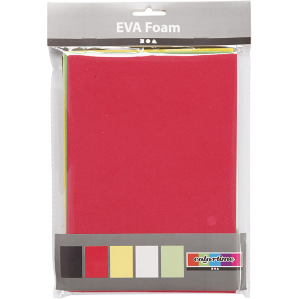 Moosgummi-Blätter, A5, 148x210 mm, Dicke 2 mm, Sortierte Farben, 5 Bl./ 1 Pck – Bild 2