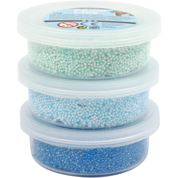 Foam Clay® , Glitter,Metallic, Blau, Hellblau, Grün, 3x14 g/ 1 Pck – Bild 3