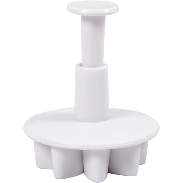 Ausstecher mit Stempelgriff, Blume, D 2,3+2,8+3,6+4,4 cm, Weiß, 4 Stk/ 1 Pck – Bild 6