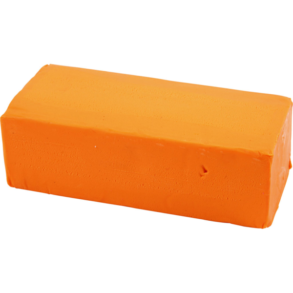 Soft Clay Knetmasse, Größe 13x6x4 cm, Neonorange, 500 g/ 1 Pck