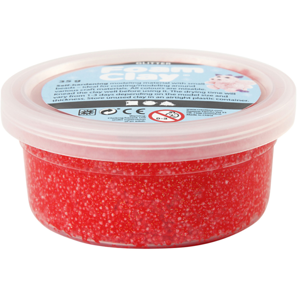 Foam Clay® , Glitter, Rot, 35 g/ 1 Dose – Bild 2