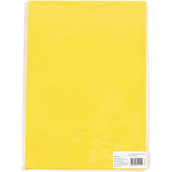 EVA-Schaumstoff, A4, 210x297 mm, Dicke 2 mm, Gelb, 10 Bl./ 1 Pck – Bild 3