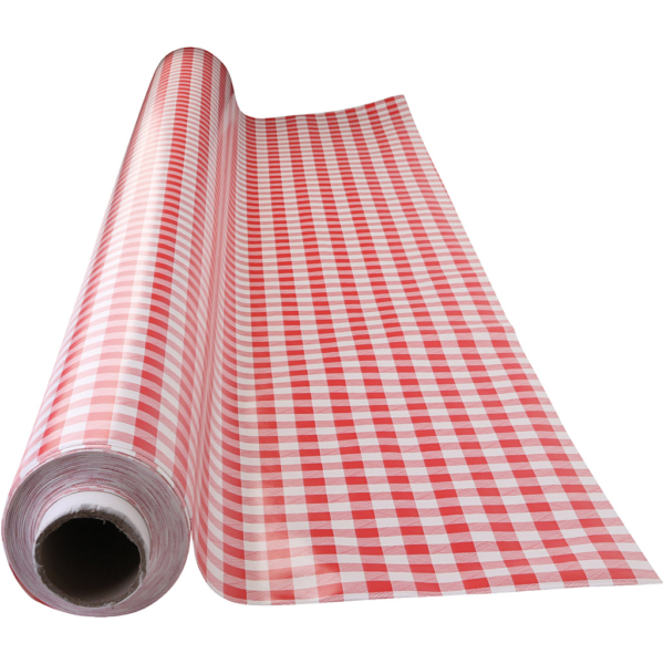 Wachstuch-Tischdecke, rot-weiß kariert, B 140 cm, Rot, Weiß, 1 lfm
