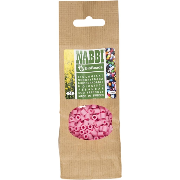 NABBI BioBeads, Größe 5x5 mm, Lochgröße 2.5 mm, medium, Rosa, 1000 Stk/ 1 Pck – Bild 2