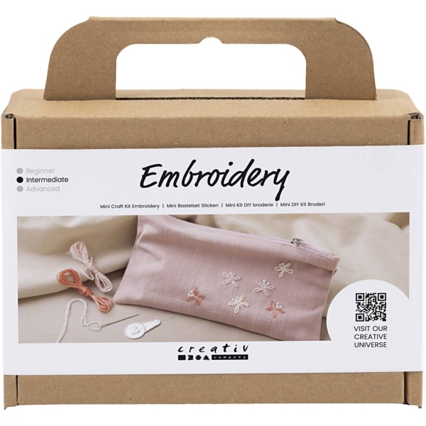 Mini Kreativ Set Sticken, Clutch, Staubrosé, 1 Pck – Bild 2