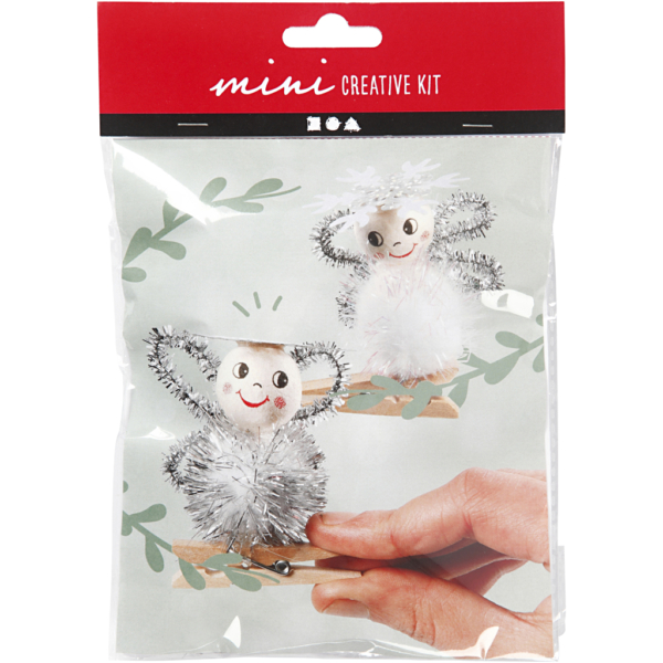 Mini Kreativ Set, Engel aus Holzklammern, 1 Pck – Bild 2