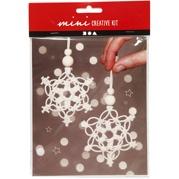 Mini Kreativ Set, Schneeflocke aus Macramé, H 10 cm, 1 Pck – Bild 2