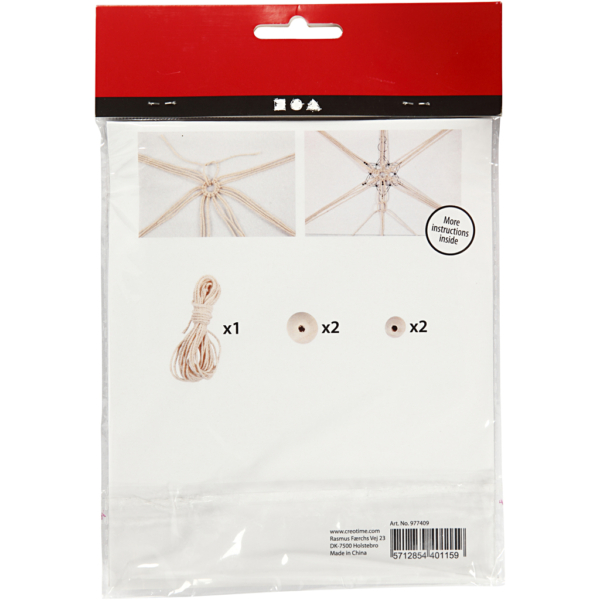 Mini Kreativ Set, Schneeflocke aus Macramé, H 10 cm, 1 Pck – Bild 3