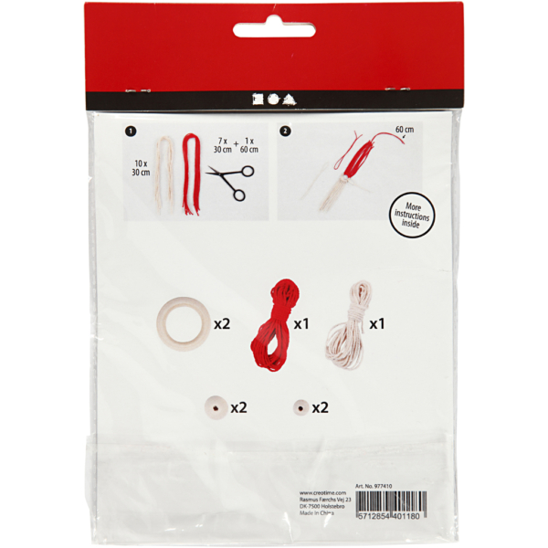 Mini Kreativ Set, Weihnachtswichtel aus Macramé, H 14 cm, 1 Pck – Bild 3