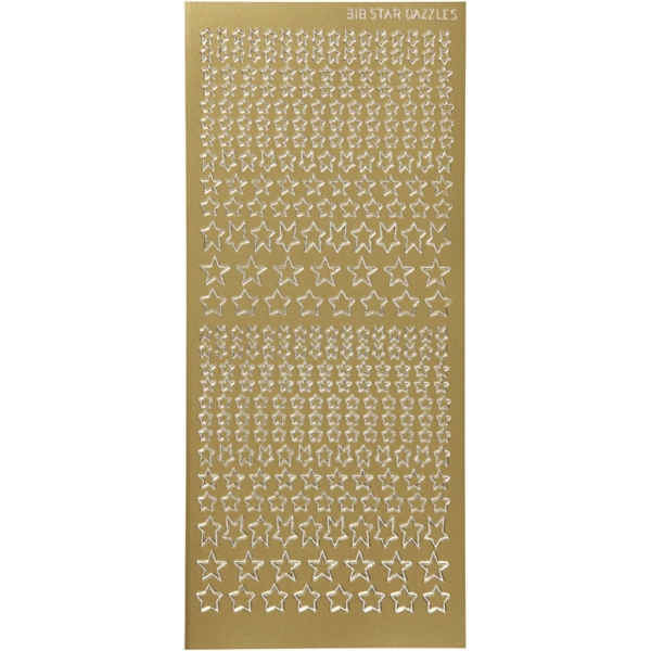 Sticker, Sterne, 10x23 cm, Gold, 1 Bl.
