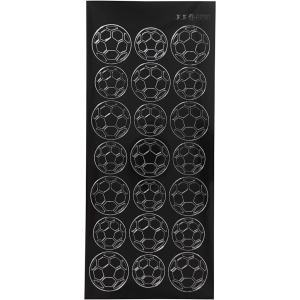 Sticker, Fussball, 10x23 cm, Schwarz, 1 Bl.
