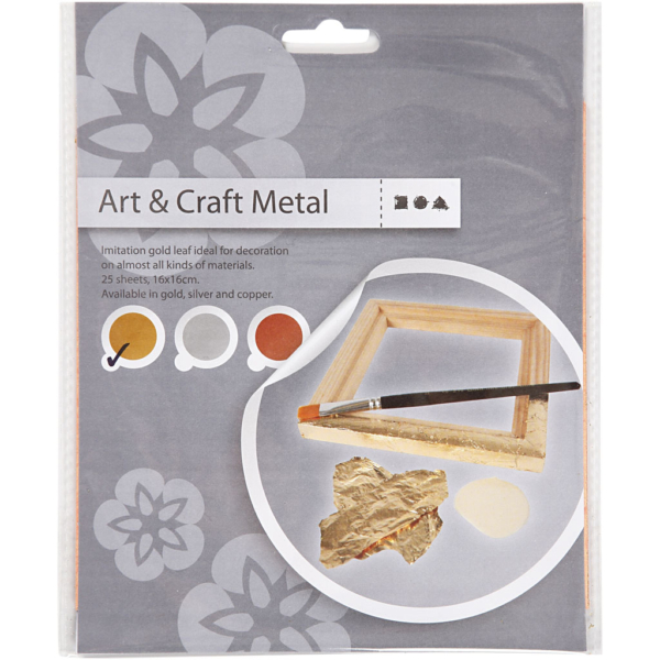 Blattmetall, 16x16 cm, Gold, 25 Bl./ 1 Pck, 0,625 m2 – Bild 3