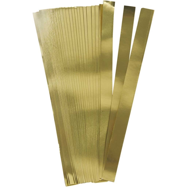 Papierstreifen für Sterne, L 45 cm, D 6,5 cm, B 15 mm, Gold, 100 Streifen/ 1 Pck – Bild 2
