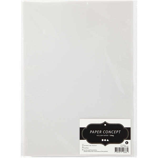 Pergamentpapier, A4, 210x297 mm, 150 g, Naturweiß, 10 Bl./ 1 Pck – Bild 2