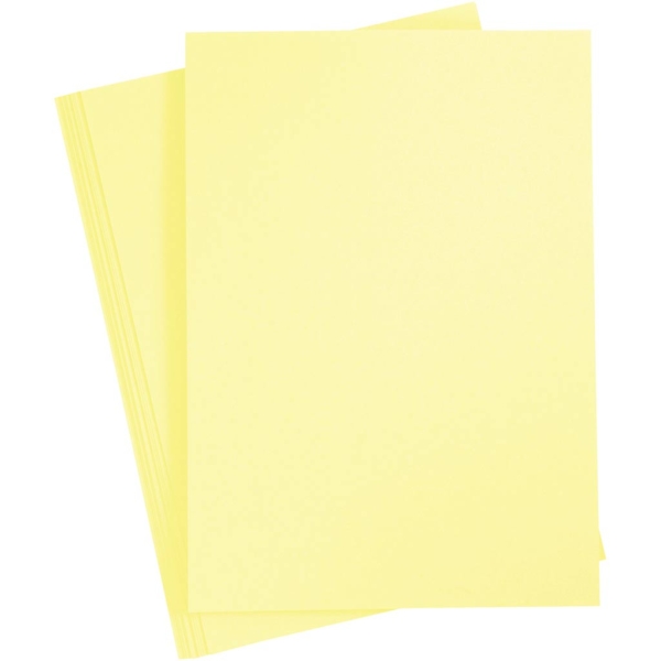 Karton, farbig, A4, 210x297 mm, 180 g, Hellgelb, 20 Bl./ 1 Pck