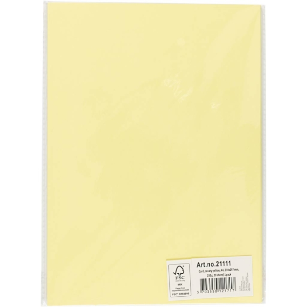 Karton, farbig, A4, 210x297 mm, 180 g, Hellgelb, 20 Bl./ 1 Pck – Bild 3
