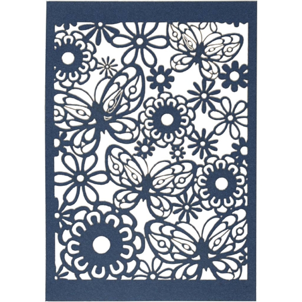 Karton mit Spitze, 10,5x15 cm, 200 g, Blau, 10 Stk/ 1 Pck