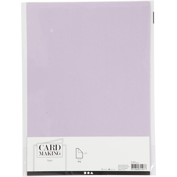 Papier, A4, 210x297 mm, 80 g, Helllila, 20 Stk/ 1 Pck – Bild 2