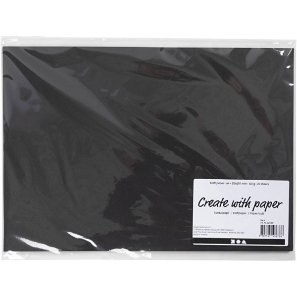 Kraftpapier, A4, 210x297 mm, 100 g, Schwarz, 20 Bl./ 1 Pck – Bild 3